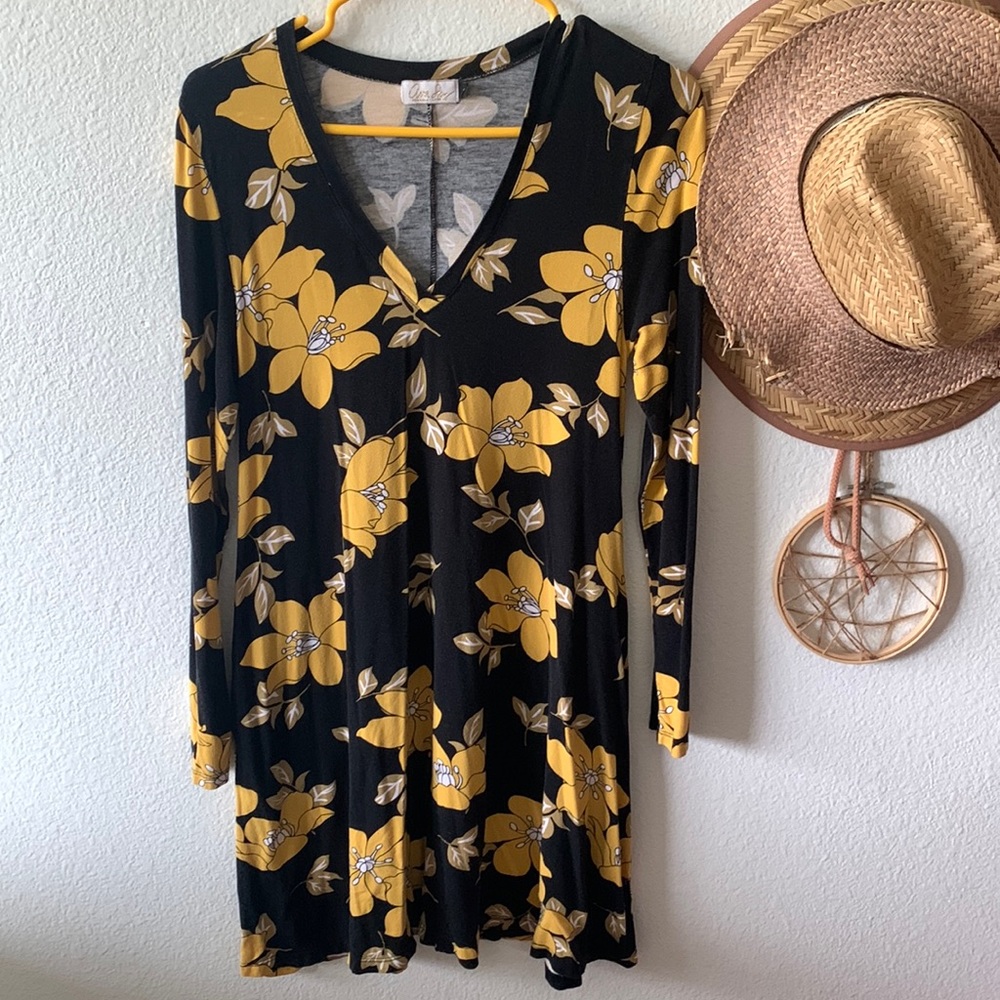 Ava Sky Yellow Magnolia Dress